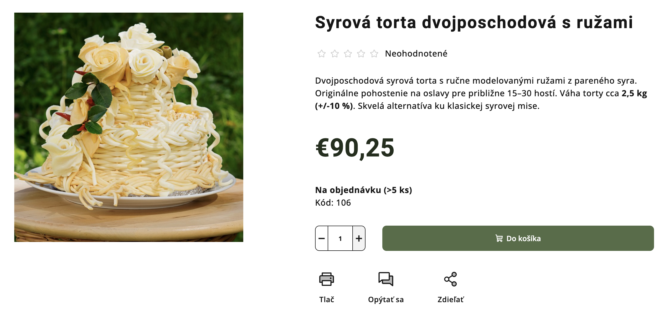 Ako objednať syrovú tortu